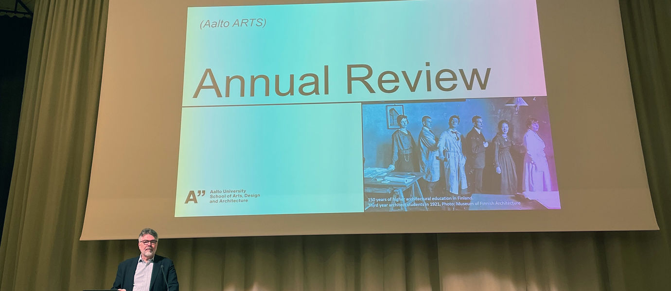 Dean Tuomas Auvinen opened the Annual Review event in Dipoli