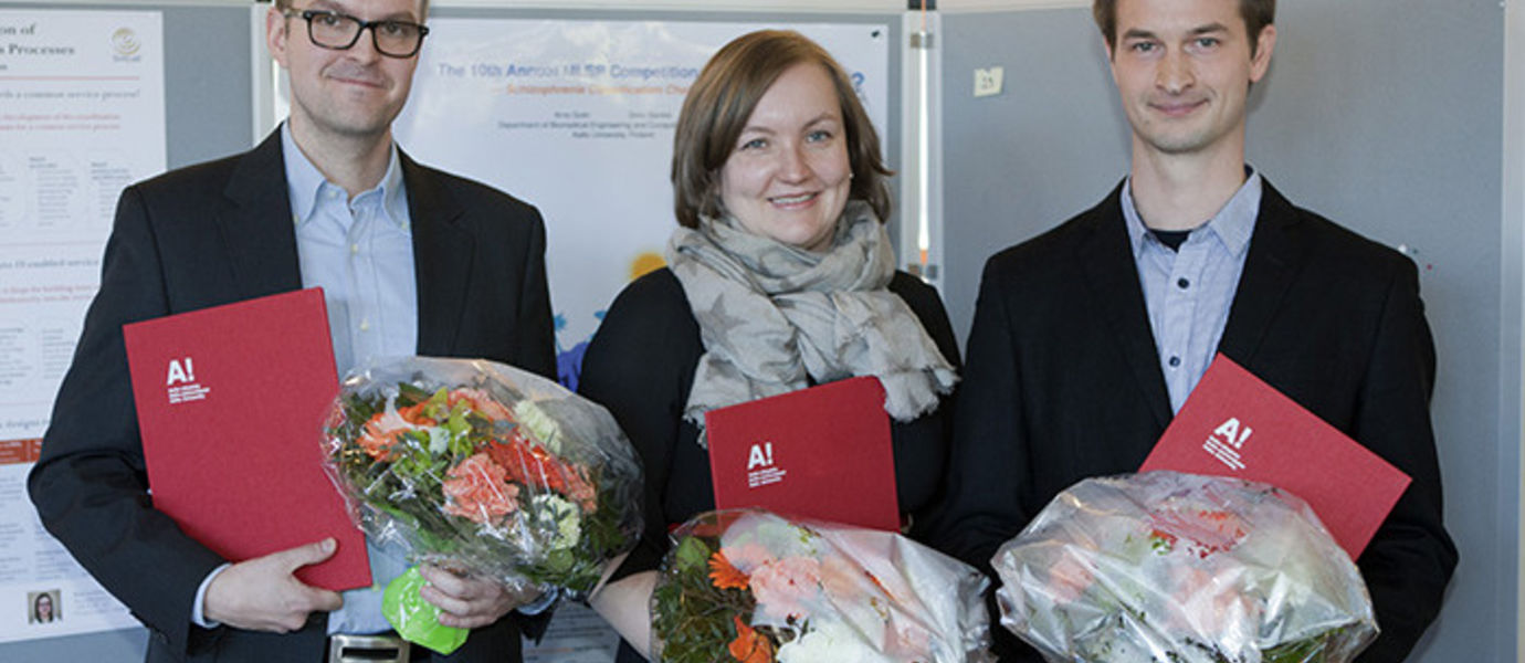 Kuvassa vasemmalta: Riku Ruotsalainen, Paula Savioja-Kangasluoma ja Atte Aalto