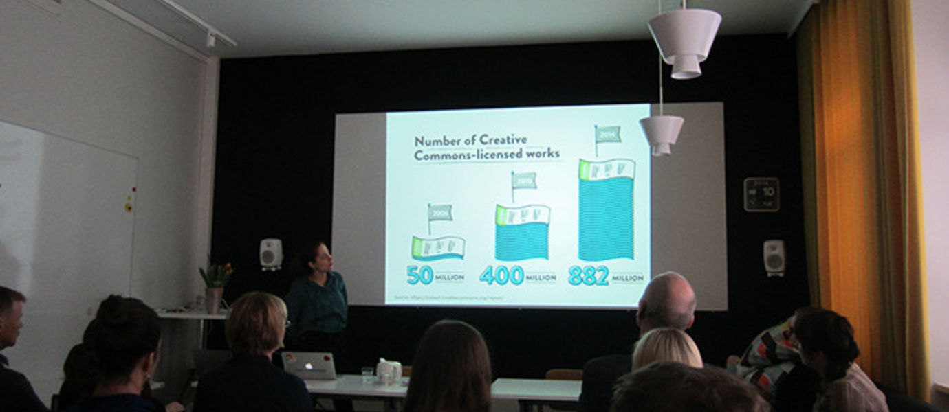 Project Director Sanna-Maria Marttila from  the School of Arts, Design and Architecture spoke about open cultural data.