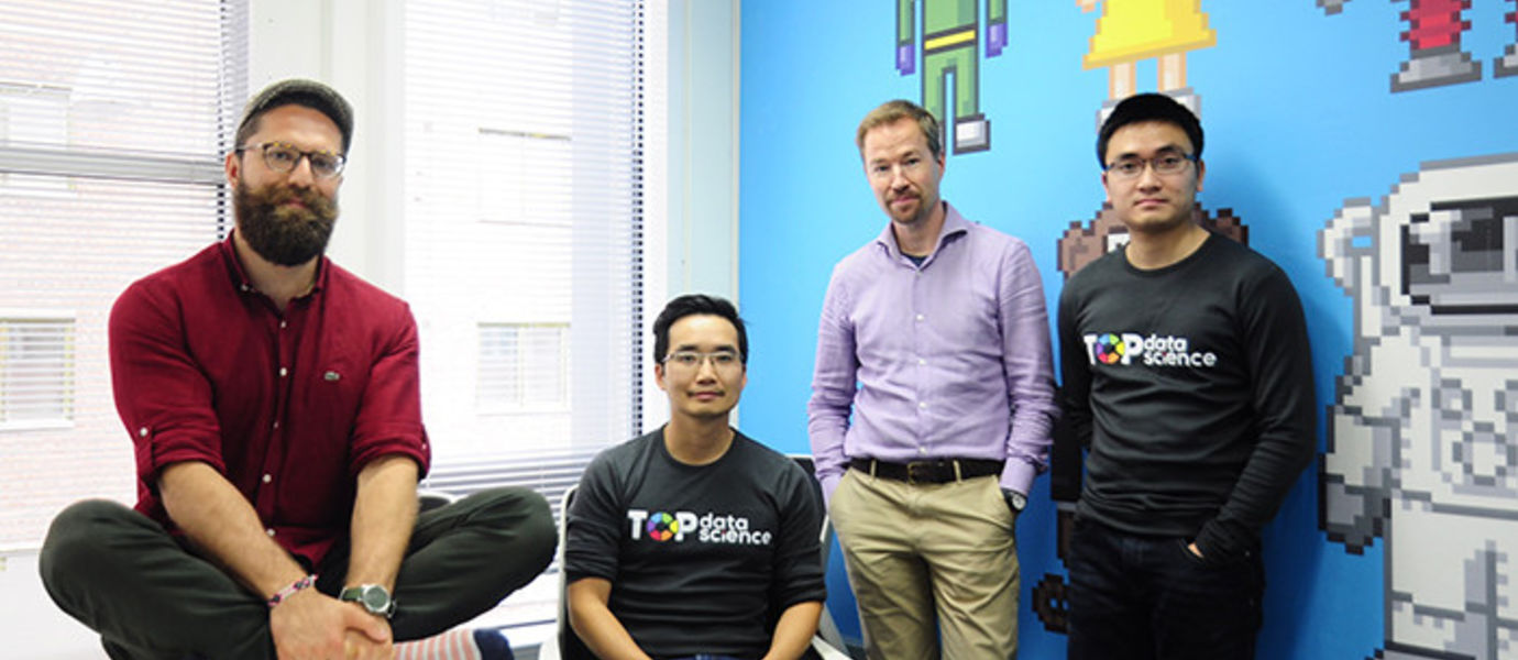 Oguzhan Gencoglu, Head of Data Science (on the left), Hung Ta, CTO, Timo Heikkinen, CEO, and Quan Nguyen Minh, Data Scientist