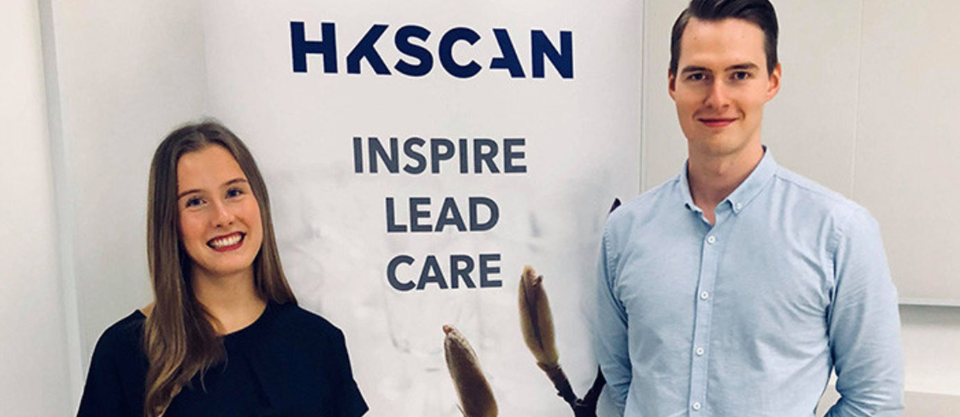 Mikkelin kampuksen International Business -kandidaattiohjelman opiskelijat Liisa Antola ja Henri Haasala olivat erittäin tyytyväisiä HKScanin trainee-ohjelmaan.