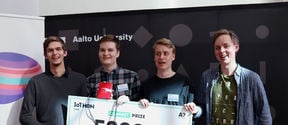 Aalto University / IoThon Comnet prize winners / photo: Linda Koskinen