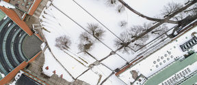 Otakaari 1 aerial winter Pic by Mikko Raskinen / Aalto University