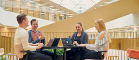 Students studying in the new BIZ building - Photo by Unto Rautio
