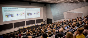 Lecture hall T1 in Computer Science Building at Aalto University campus