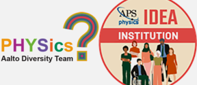 Logos showing PHYS Diversity Team and APS-IDEA participation