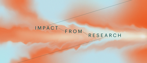 An illustration with the text Impact from research