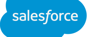 Salesforce company name on blue cloud