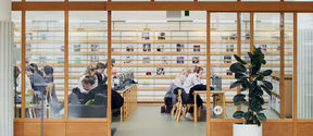 Students at library