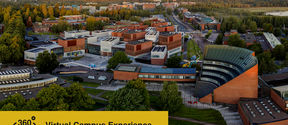 Aerial photo of the Aalto University campus 