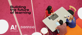Digivision banner image with people with laptops