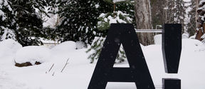A! 3D logo in winter