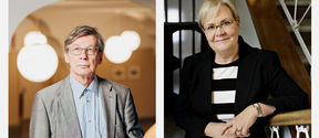 Taloustieteilijät Pertti Haaparanta ja Ritva Reinikka (kuvat: Vilja Pursiainen ja Heikki Tuuli)