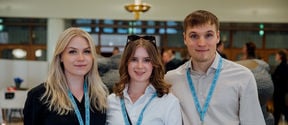 Students Jenna Liinamaa, Pihla Päivänsalo and Teemu Koskiahde from the Prodeko Guild.