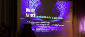 Inside Artist team pitching at Art & Tech Final 2023