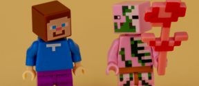 Kuvassa kaksi Minecraft hahmoa