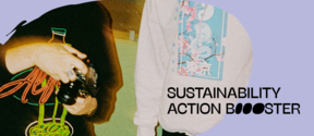 A banner photo with sustainability action booster logo 