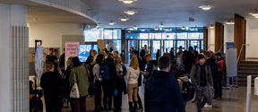 People attending the Wellbeing Fair at Aalto's Wellbeing Week