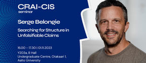 Banner with Serge's image and details of his talk