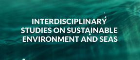 Image of ocean coloured in green and text Interdisciplinary studies on sustainable environment and seas