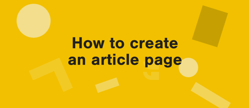 title graphic - how to create an article page