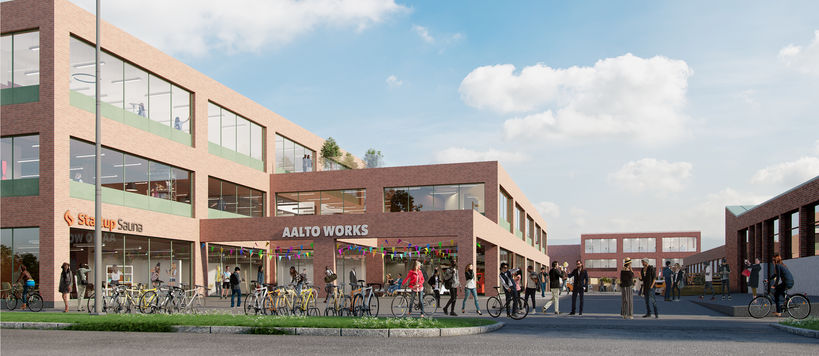 Havainnekuva Aalto University Works -korttelista