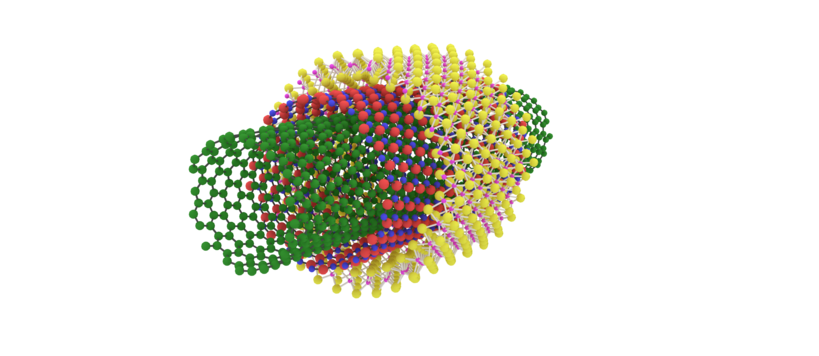 Different nanotubes layered on top of eachother