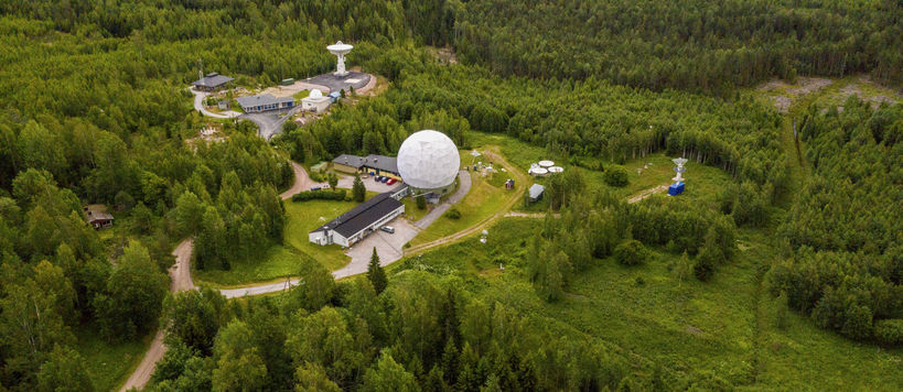 Ilmakuva Metsähovin radiotutkimusasemasta, kuva: Mikko Raskinen