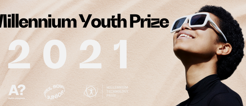 Millennium Youth Prize -kilpailun juliste, jossa nuori katsoo ylöspäin