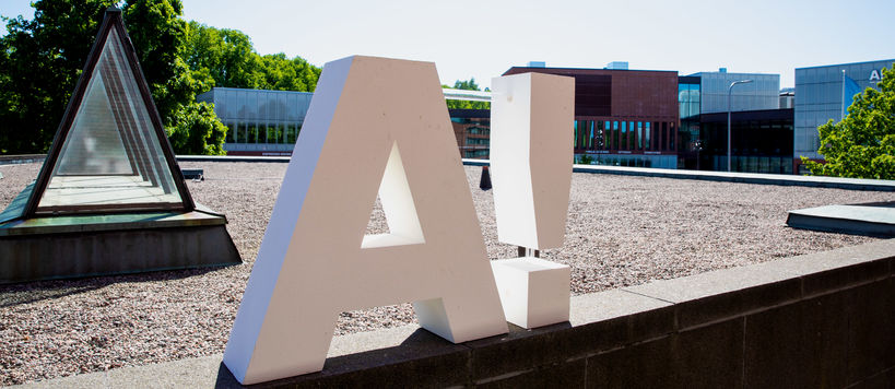 Aalto University, A-logo around campus, photo Mikko Raskinen