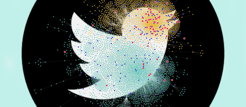 Illustration with the Twitter logo and social networks