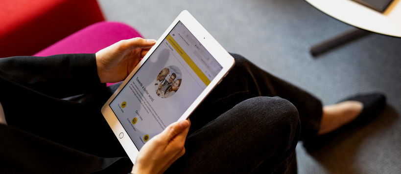 A Person with an ipad