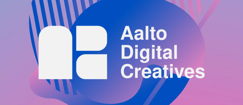 Aalto Digital Creatives logo with a colourful background