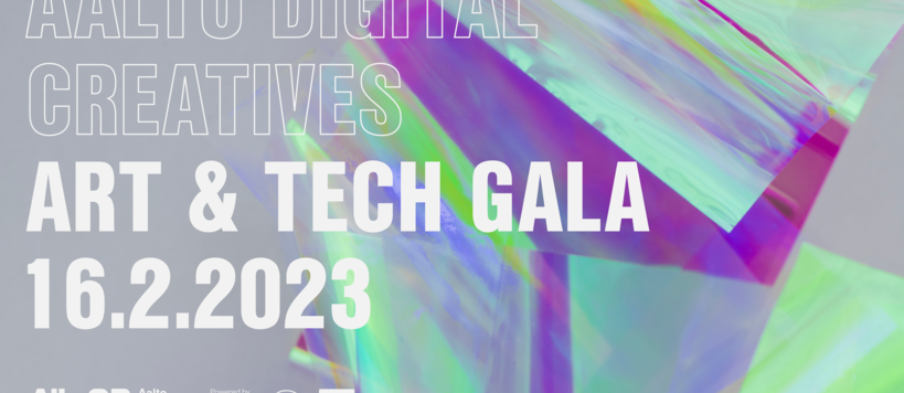 ARt & Tech event poster with name and date