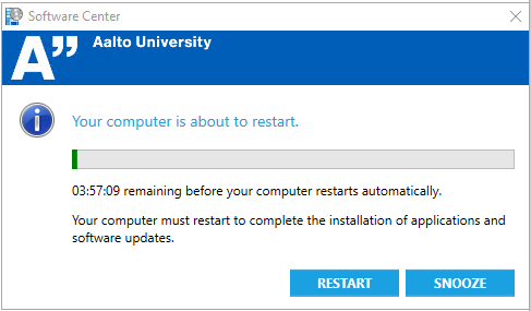 Your computer is about to restart