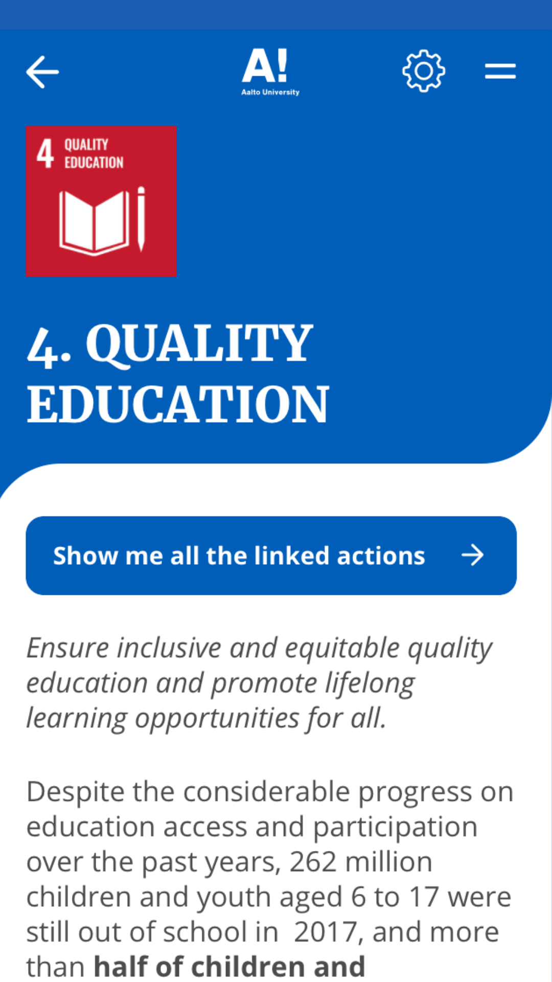SDG number 4 - quality education
