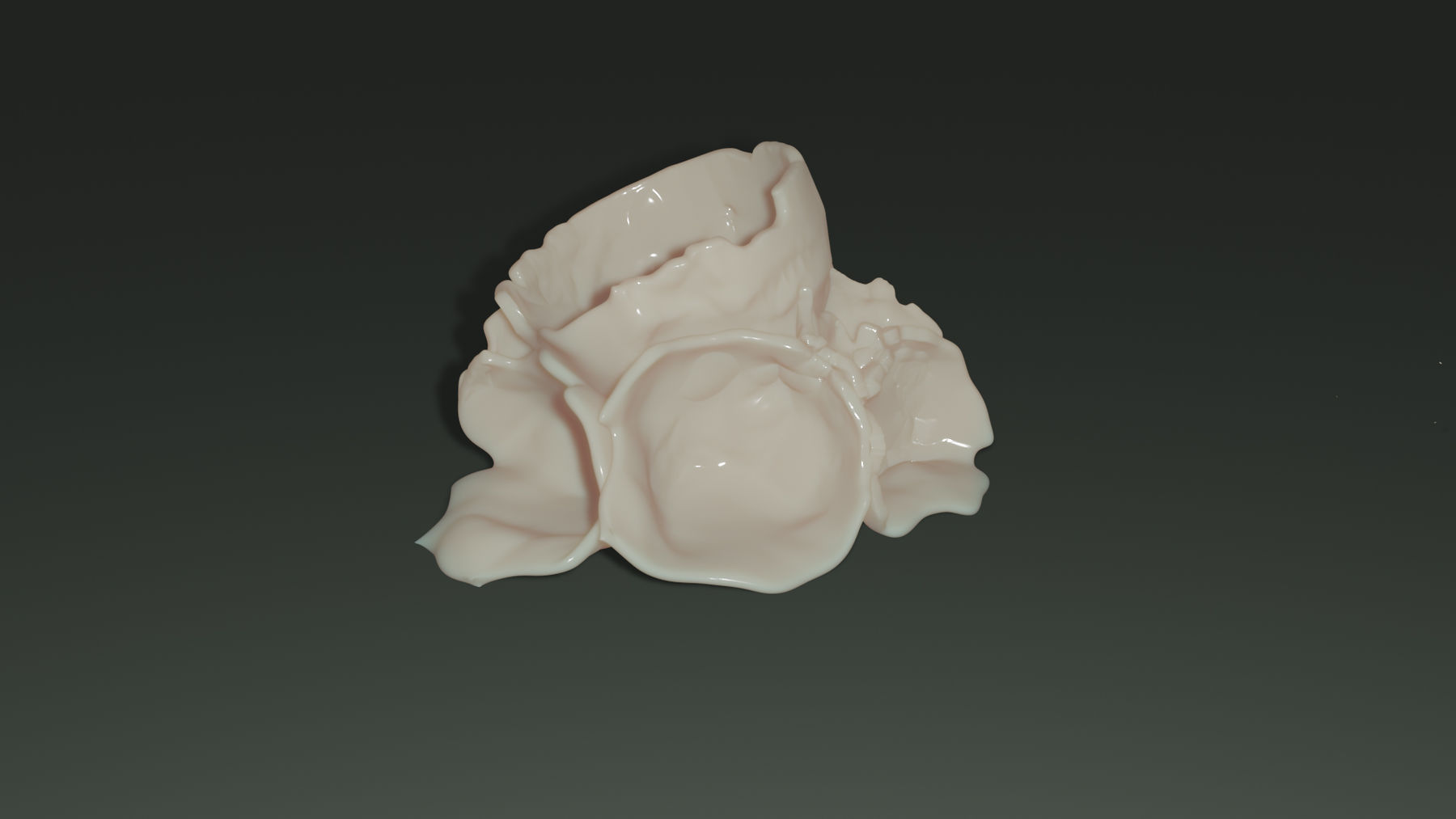 3D modelled porcelain looking organic creature