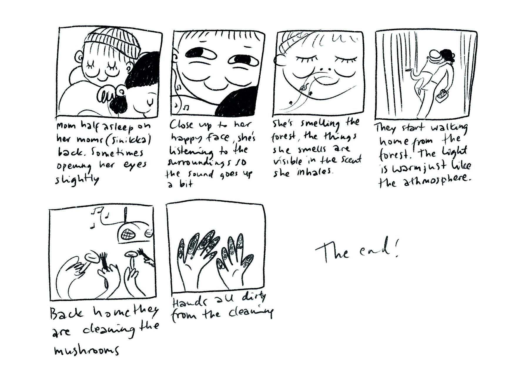 an illustrated storyboard based on mom's story