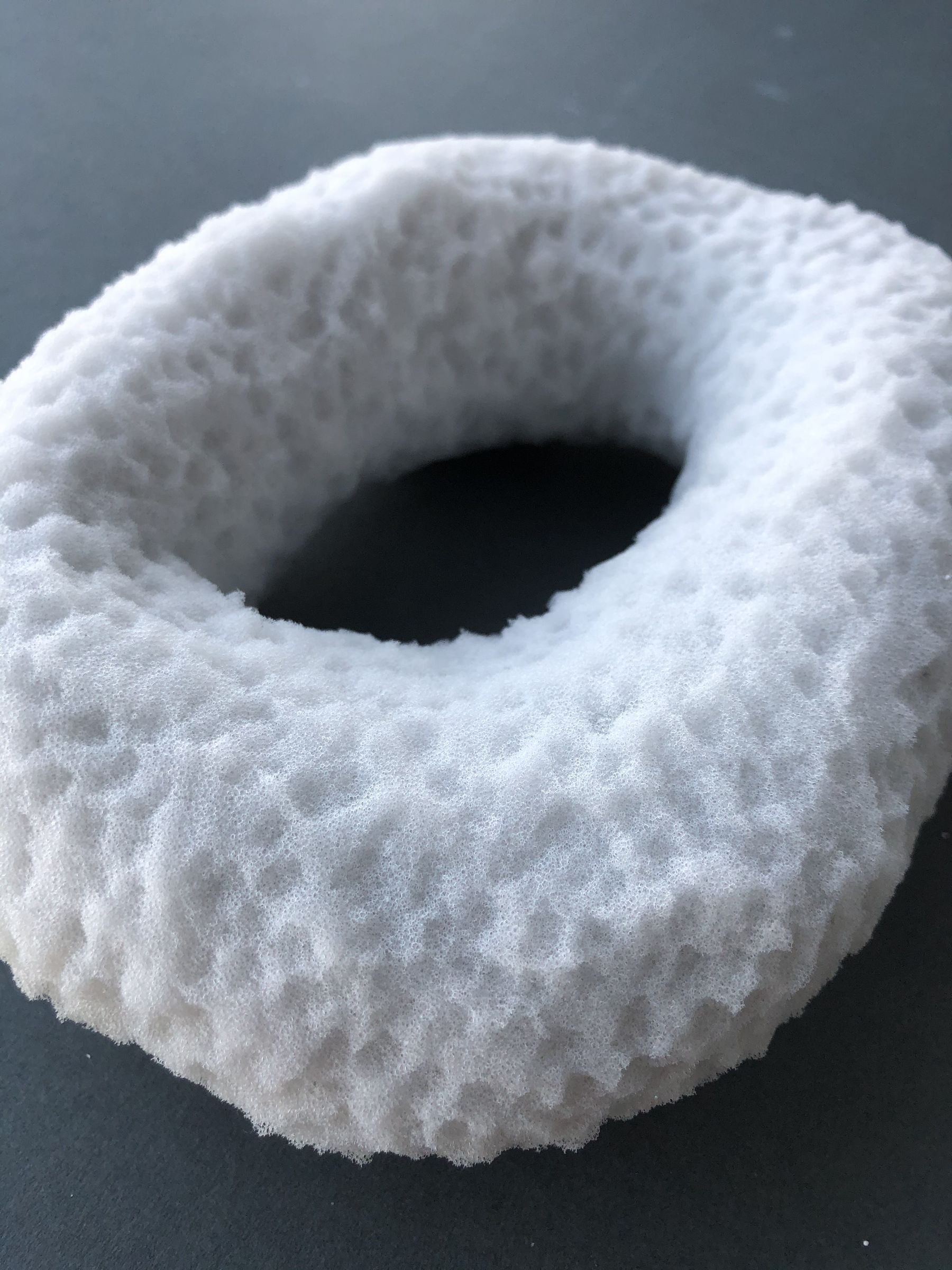 round doughnut looking experimentation with foam