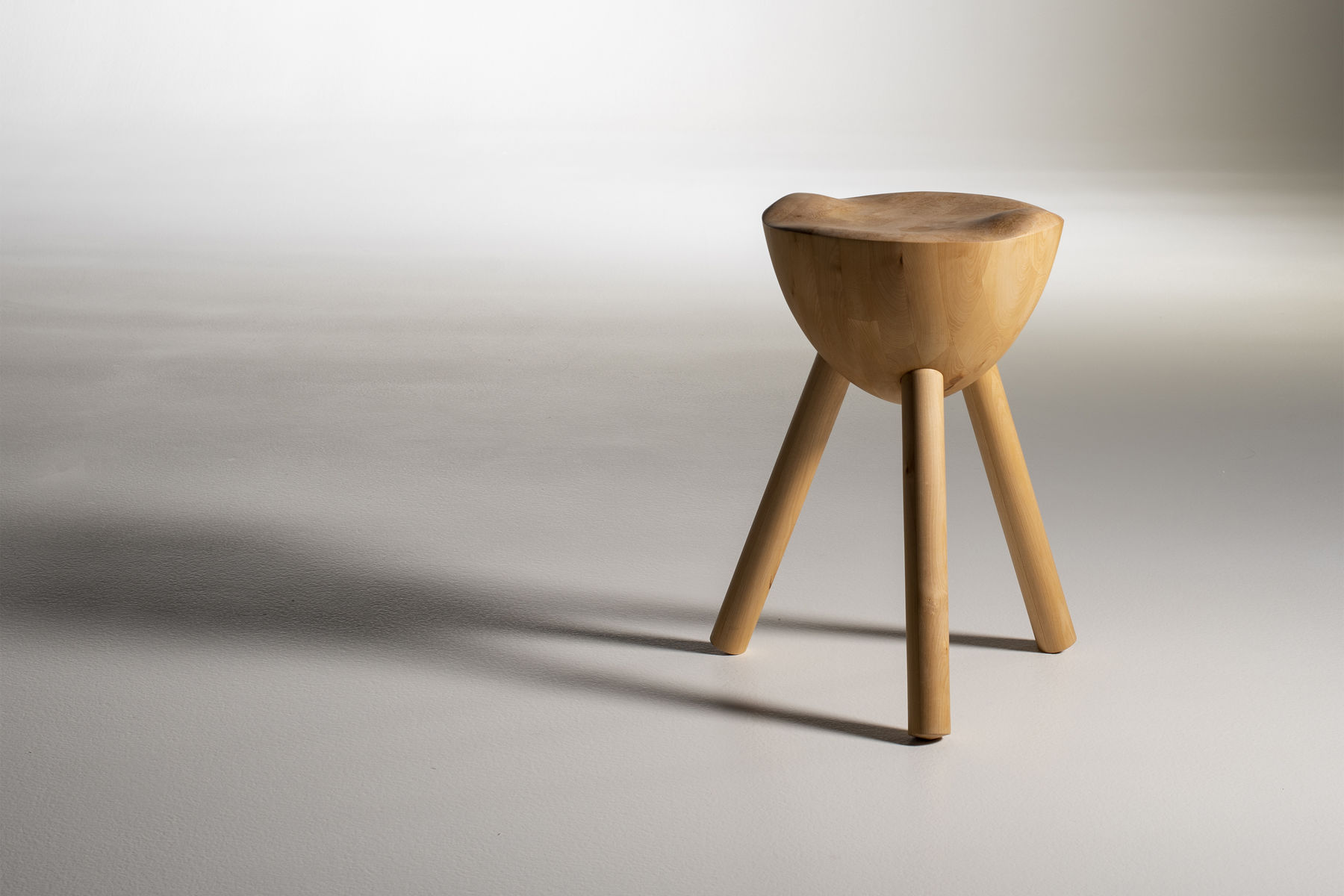 small organic shaped alder stool