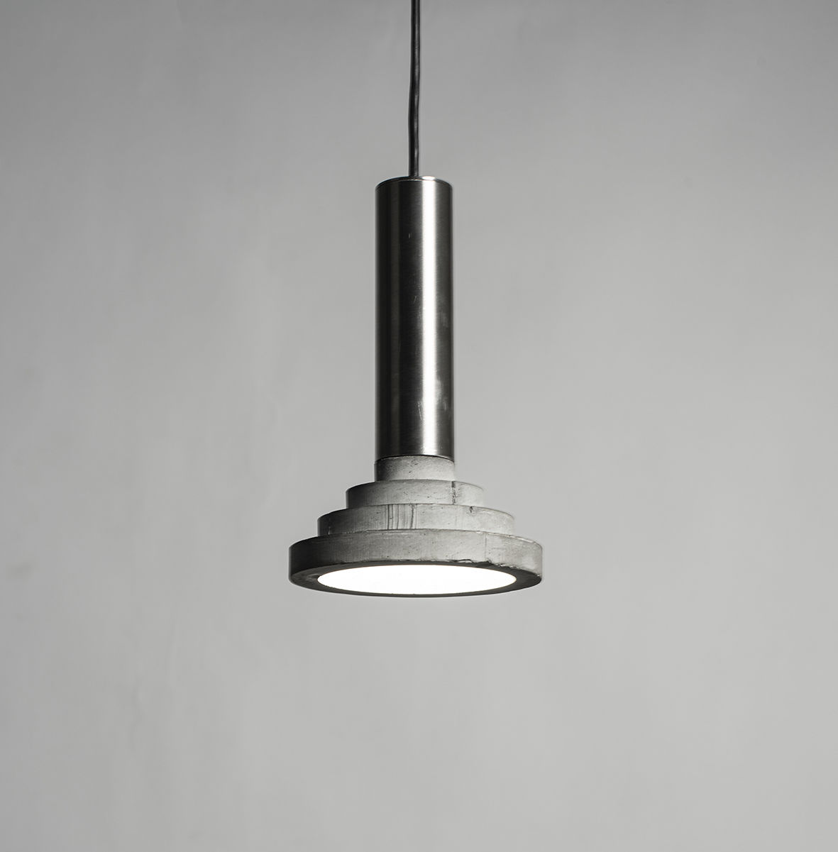 lamp hanging, made of concrete and metal