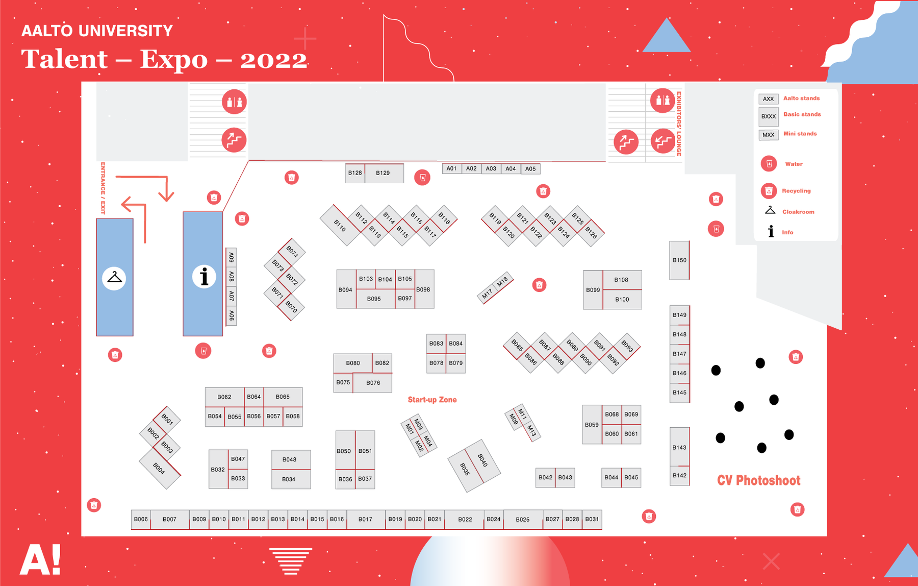 Final map of Aalto Talent Expo fair area