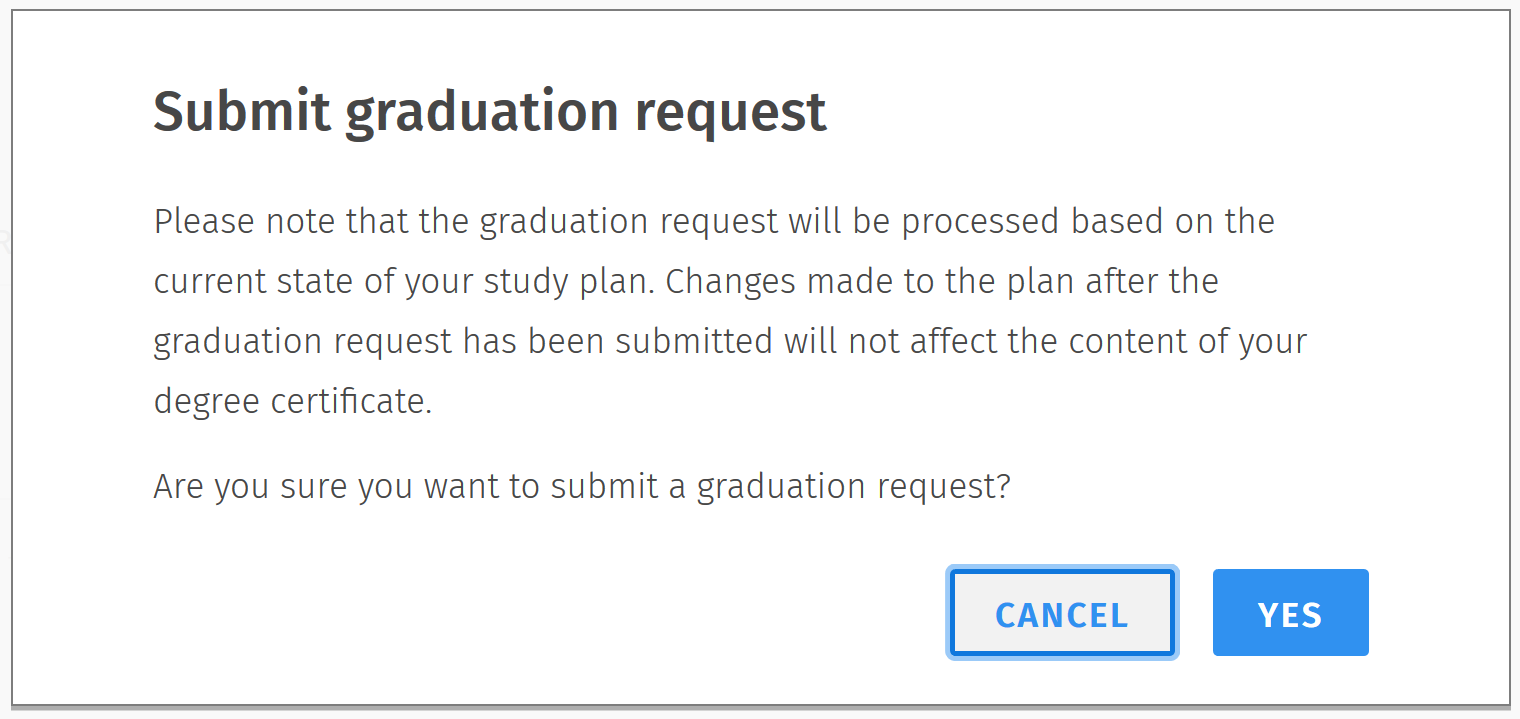 Submitting a graduation request