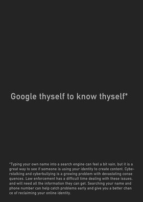 Google thyself to know thyself