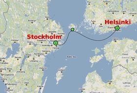 the cruising route in Baltic Sea