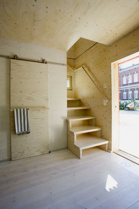 Interior view of the Kokoon living unit, Wood Program, Photo by Anne Kinnunen