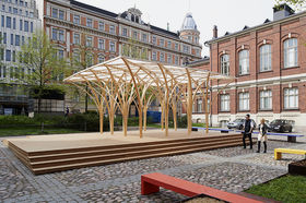 Säie pavilion completed, Wood Program, Photo: Kimmo Räisänen