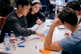 Students learn about the startup ecosystem in a workshop