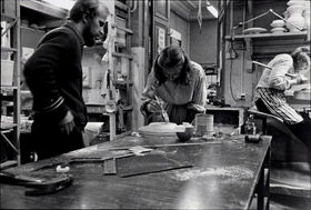 Ceramic painting, University Art and Design. Photo: Aalto University Archives