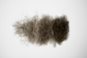 a loose piece of black coloured wool